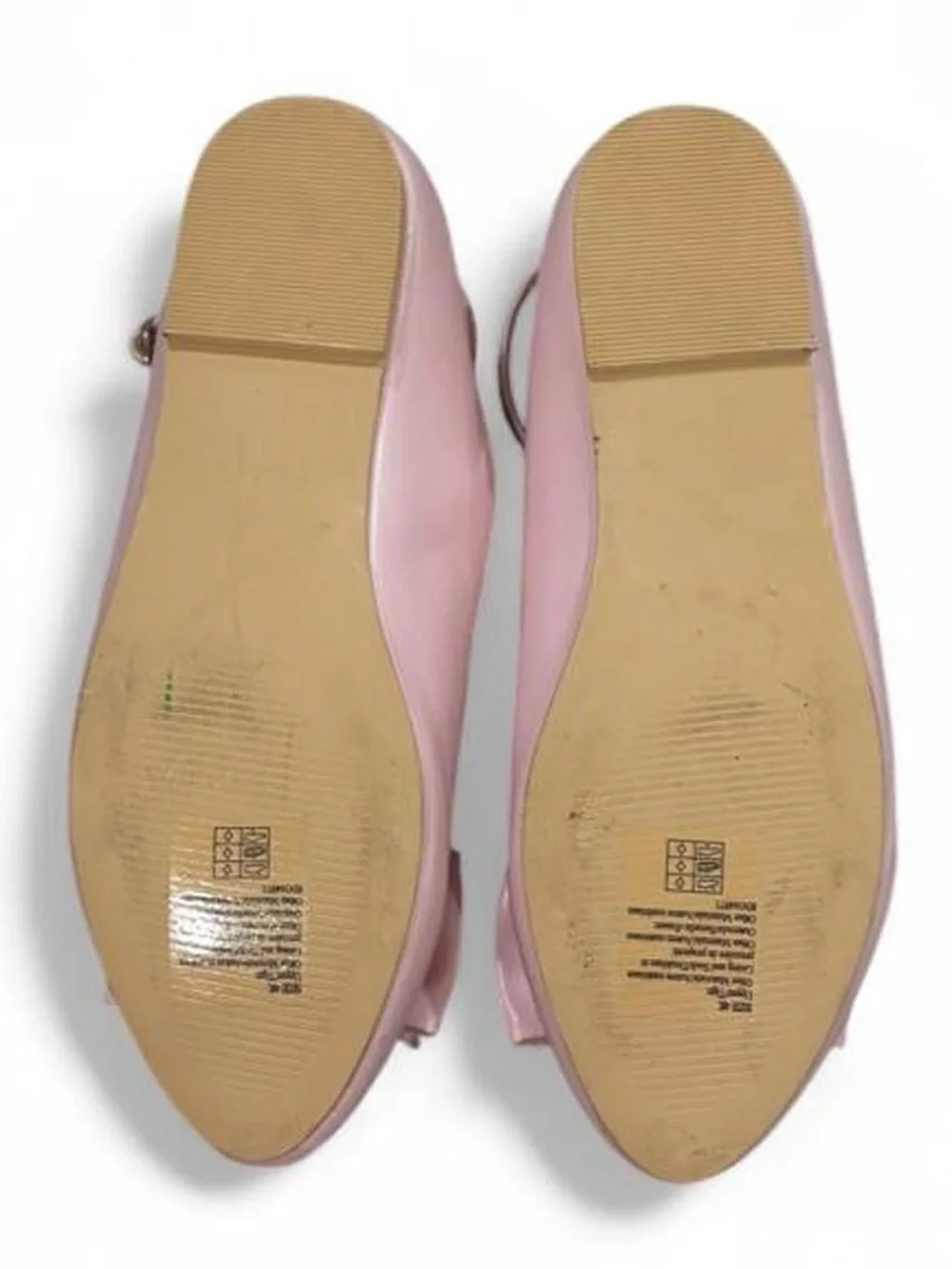 Janie and Jack pink ankle strap ballet flats with bow detail